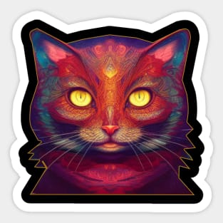 colorful meow cat Sticker